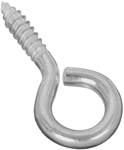 National Hardware N220-434 Screw Eye, #2 Thread, 1.12 in L Thread, 2.62 in OAL, 115 lb Working Load, Steel, Zinc Sells in Quantity of 20