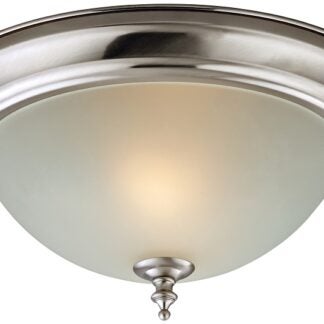 Boston Harbor F51WH02-1005-BN Two Light Flush Mount Ceiling Fixture, 120 V, 60 W, 2-Lamp, A19 or CFL Lamp