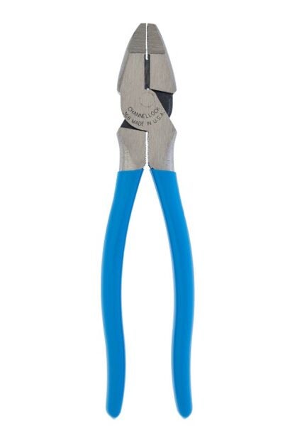 Channellock 368 Lineman's Plier, 8.38 in OAL, 0.6 in Cutting Capacity, 0.33 in Jaw Opening, Blue Handle, 1.12 in W Jaw