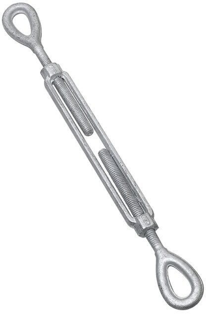 National Hardware 3270BC Series N177-394 Turnbuckle, 1040 lb Working Load, 3/8 in Thread, Eye, Eye, 6 in L Take-Up