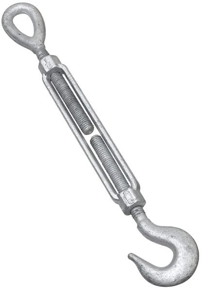 National Hardware 3272BC Series N177-501 Turnbuckle, 1040 lb Working Load, 1/2 in Thread, Hook, Eye, 6 in L Take-Up