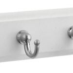 National Hardware Keytidy B8175 Series 813071 Key Rack, 4-Key Hook, Wood, White, Satin Nickel, 8-3/4 in L, 4 in W