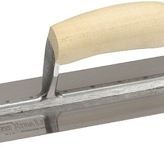 Marshalltown MXS64 Finishing Trowel, 14 in L Blade, 4 in W Blade, Spring Steel Blade, Square End, Curved Handle