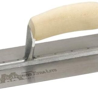 Marshalltown MXS2 Finishing Trowel, 11-1/2 in L Blade, 4-1/2 in W Blade, Carbon Steel Blade, Curved Handle, Wood Handle