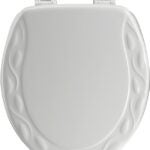 Mayfair 34EC-000 Toilet Seat, Round, Wood, White, Twist Hinge