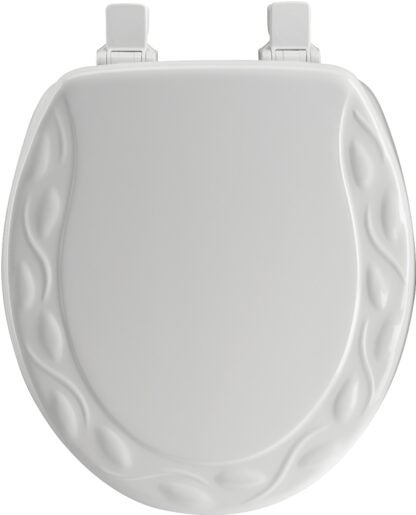 Mayfair 34EC-000 Toilet Seat, Round, Wood, White, Twist Hinge