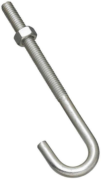 National Hardware 2195BC Series N232-926 J-Bolt, 5/16 in Thread, 3 in L Thread, 5 in L, 160 lb Working Load, Steel, Zinc Sells in Quantity of 10