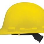 Safety Works SWX00345-01 Hard Hat, 4-Point Textile Suspension, HDPE Shell, Yellow, Class: E