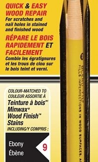 Minwax Blend-Fil CM1100966 Wood Filler Pencil, Ebony