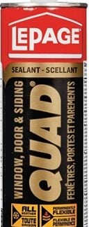 LePage Quad 1637331 Sealant, Arctic White, 7 to 14 days Curing, -7 to 38 deg C, 295 mL Cartridge