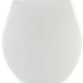 Mayfair 80SLOW000 Toilet Seat, Round, Plastic, White, Hex-Tite Hinge