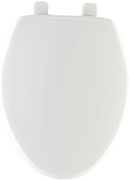 Mayfair 180SLOW000 Toilet Seat, Elongated, Plastic, White, Hex-Tite Hinge