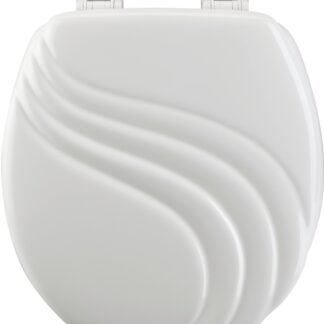 Mayfair 27EC-000 Toilet Seat, Round, Wood, White, Twist Hinge