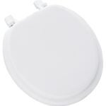 Mayfair 11-000 Toilet Seat, Round, Plastic, White, Top-Tite Hinge