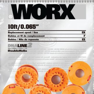 Worx WA0010 Trimmer Spool, 0.065 in Dia, 10 ft L, Plastic, Orange