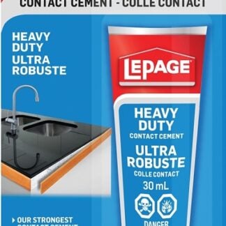 LePage 1504637 Heavy-Duty Contact Cement, Liquid, Solvent, Colorless, 30 mL Tube