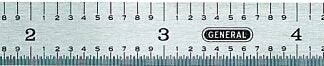 General 616 Precision Measuring Ruler with Graduations, SAE Graduation, Stainless Steel, 15/32 in W