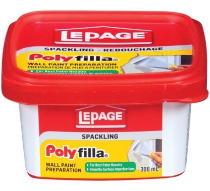 LePage Polyfilla 1256102 Wall Paint Preparation Compound, Off-White, 300 mL Plastic Tub