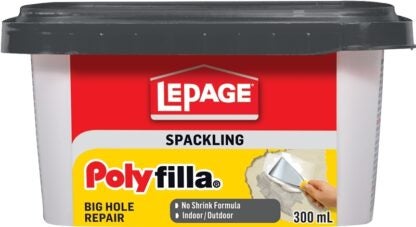 LePage Polyfilla 1256103 Spackling, Milky White, 300 mL Tub