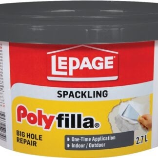 LePage Polyfilla 1292891 Spackling, White, 2.7 L Plastic Tub