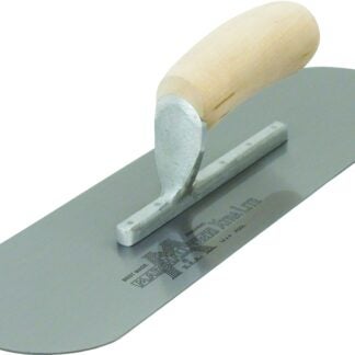 Marshalltown SP16 Pool Trowel, Hardened Steel Blade, Curved Handle, Wood Handle, 4-1/2 in OAW