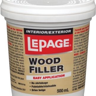 LePage 462073 Wood Filler, Solid, Tan, 500 mL Tub