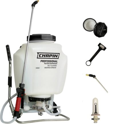 Chapin 63900 Backpack Sprayer, 4 gal Tank, Poly Tank, 25 ft Horizontal, 23 ft Vertical Spray Range, 48 in L Hose