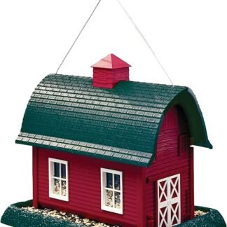 North States 9061 Wild Bird Feeder, Barn, 8 lb, Plastic, Red, 11-1/2 in H, Pole Mounting