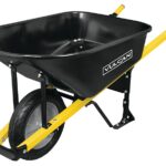 Vulcan 34472 Contractor Wheelbarrow, 6 cu-ft Volume, Steel Tray, 1-Wheel, Flat Free Wheel, 16 in Wheel