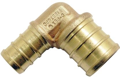 Apollo CPXE1234 Pipe Elbow, 1/2 x 3/4 in, 90 deg Angle, Brass Sells in Quantity of 5