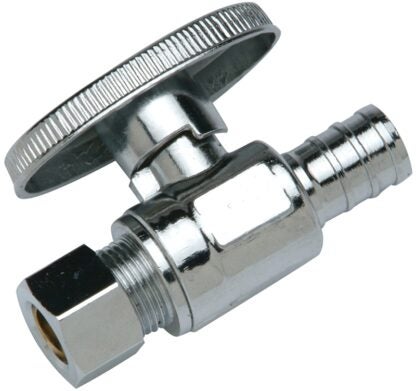 Apollo CPXVS1238C Stop Valve, 1/2 x 3/8 in Connection, PEX Barb x Compression, Brass Body