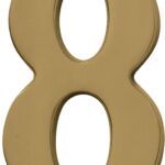 Hy-Ko Prestige Series BR-51PB/8 House Number, Character: 8, 5 in H Character, Brass Character, Solid Brass Sells in Quantity of 3