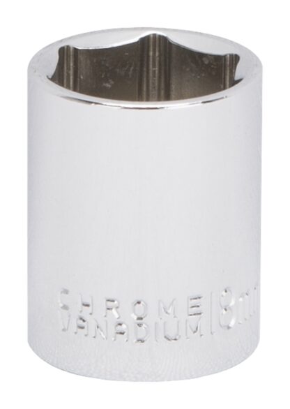 Vulcan MT6499933 Drive Socket, 18 mm Socket, 3/8 in Drive, 6-Point, Chrome Vanadium Steel, Chrome