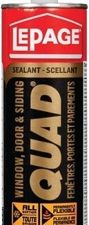 LePage Quad 1637351 Sealant, Ivory Brown, 7 to 14 days Curing, -7 to 38 deg C, 295 mL Cartridge