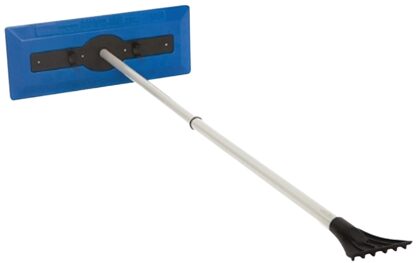 Snow Joe SJBLZD Snow Broom, 7 in W Blade, Polyethylene Blade, 18 in OAL, 30 to 49 in L Handle, Aluminum Handle