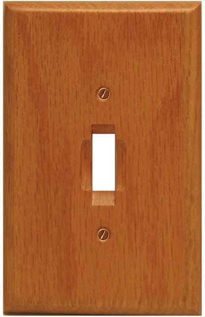 Atron Traditional Series 4-430T Wallplate, 5-1/2 in L, 3-1/2 in W, 1-Gang, Wood, Honey Oak