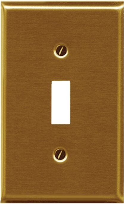 Atron Traditional Series 2-163TBR Wallplate, 4-3/4 in L, 3 in W, 1-Gang, Metal, Brass