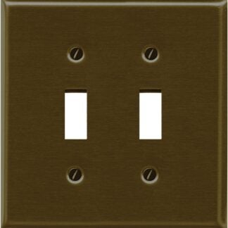 Atron Traditional Series 2-163TTAB Wallplate, 4-3/4 in L, 5 in W, 2-Gang, Metal, Antique Brass