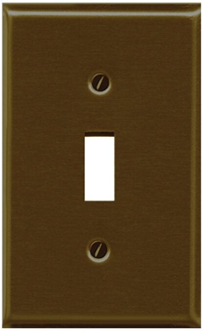 Atron Traditional Series 2-163TAB Wallplate, 4-3/4 in L, 3 in W, 1-Gang, Metal, Antique Brass