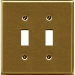 Atron Traditional Series 2-163TTBR Wallplate, 4-3/4 in L, 5 in W, 2-Gang, Metal, Brass