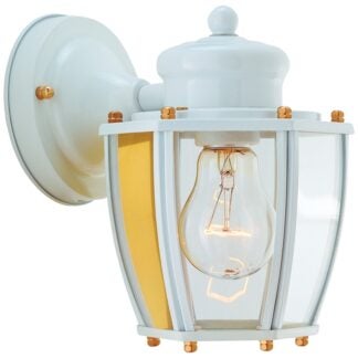 Boston Harbor HV-66961-WH Outdoor Wall Lantern, 120 V, 60 W, Steel Fixture, White Fixture