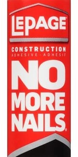 LePage No More Nails 2048233 All Purpose Adhesive, White, 266 mL Cartridge