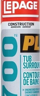 LePage 1421920 Tub Surround Adhesive, Tan, 295 mL Cartridge Sells in Quantity of 12