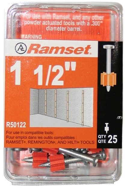 Ramset R50122 Pin Drive, 0.145 in Dia Shank, 25/PK Sells in Quantity of 5