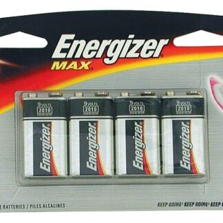 Energizer 522 522BP4 Battery, 9 V Battery, 625 mAh, Alkaline, Manganese Dioxide, Zinc