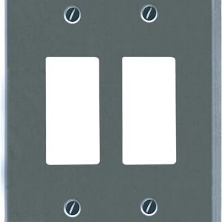 Atron Traditional Series 2-161RR Wallplate, 5 in L, 4-5/8 in W, 2-Gang, Metal, Chrome