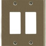 Atron Traditional Series 2167RRBN Wallplate, 5 in L, 4-5/8 in W, 2-Gang, Metal, Satin Nickel