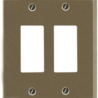 Atron Traditional Series 2167RRBN Wallplate, 5 in L, 4-5/8 in W, 2-Gang, Metal, Satin Nickel