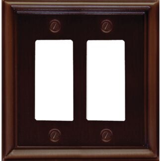 Atron ESTATE Series 2-203RR Wallplate, 5 in L, 4-5/8 in W, 2-Gang, Metal, Oil-Rubbed Bronze