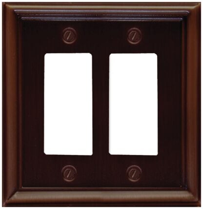 Atron ESTATE Series 2-203RR Wallplate, 5 in L, 4-5/8 in W, 2-Gang, Metal, Oil-Rubbed Bronze